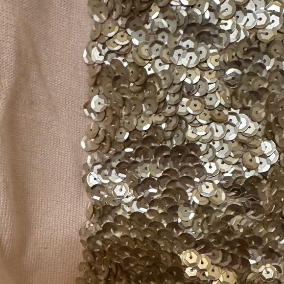 Sweater J. Crew Light Pink merino wool NWOT with Champagne Sequins Size Small - Picture 5 of 5
